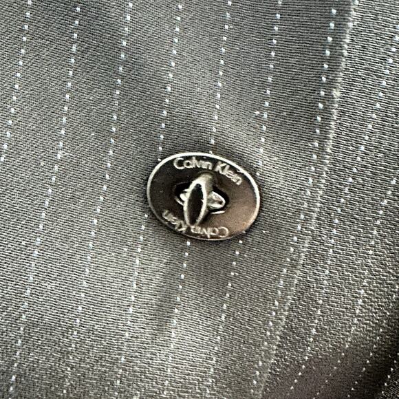 Navy Blue Pin Stripe Calvin Klein Blazer Jacket Suit Plus Size 14 - Picture 3 of 5